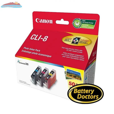 0621B014 Canon CLI-8 C,M,Y Ink Value Pack w. 50SH Photo Pape Canon
