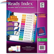 11127 READY INDEX TABLE OF CONTENTS DIVIDERS JANUARY  DECE Avery