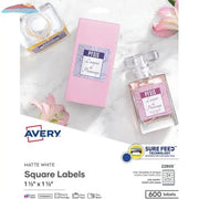 22805 PRINTTOTHEEDGE SQUARE LABELS 1 1/2" X 1 1/2" 25 SH Avery