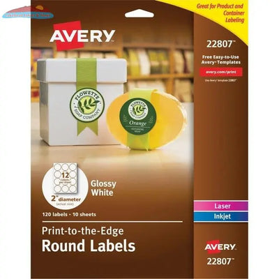 22807 GLOSSY WHITE ROUND LABELS 2