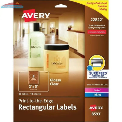 22822 GLOSSY CLEAR RECTANGULAR LABELS 2