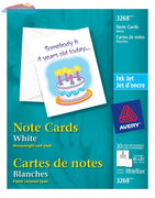 3268 NOTE CARD 4 1/4" X 5 1/2" WHITE 15 SHEETS/BOX 30 CA Avery