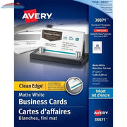 38871 CLEAN EDGE BUSINESS CARDS WHITE 2" X 3 1/2" 20 SHEE Avery