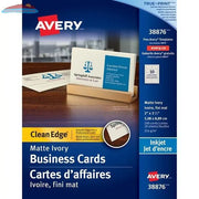 38876 CLEAN EDGE BUSINESS CARDS IVORY 2" X 3 1/2" 20 SHEE Avery
