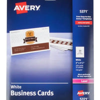 5371 PERFORATED BUSINESS CARDS WHITE 2" X 3 1/2" 25 SHEET Avery