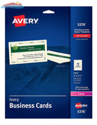5376 PERFORATED BUSINESS CARDS IVORY 2" X 3 1/2" 25 SHEET Avery