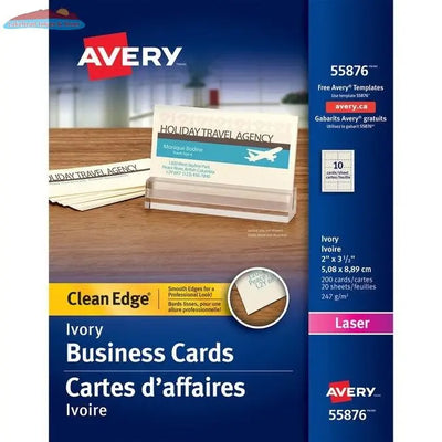 55876 CLEAN EDGE BUSINESS CARDS, IVORY, 2