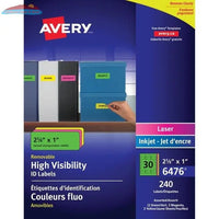 6476 I.D. LABELS 2 5/8" X 1" RECTANGULAR REMOVABLE  8 SH Avery