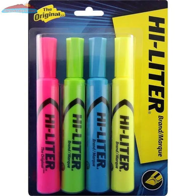83564 HILITER DESK STYLE, 4 PACK, ASSORTED FLUORESCENT  YE Avery