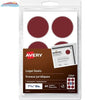 Avery Permanent Legal Seals, 1-15/16", Dark Red, 60 Pack (2354) Lakehead Inkjet & Toner