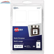 Avery Print or Write ID Labels 1 1/2" x 1 1/2", Removable, White, 90 / pkg Avery
