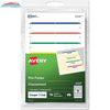 Avery Printer or Write Filing Labels 3 1/2" x 5/8", Permanent, White w Asstd Colour Bars, 70/pkg Avery