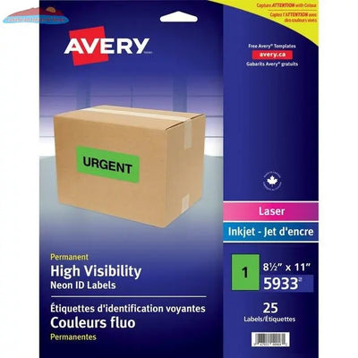 Avery® High Visibility Neon ID Labels (AVE05933) Avery