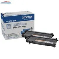 Brother Genuine TN750 2PK High-Yield Black Toner Cartridge Multipack Brother