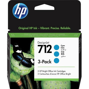 HP 712 Cyan Ink Cartridge 3-Pack HP Canada