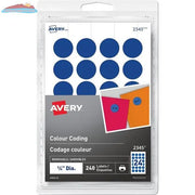 Print or Write Colour Coding Labels 3/4" Round, Removable, Blue, 240 / pkg Avery
