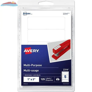 Print or Write ID Labels 1" x 3", Removable, White, 125 / pkg Avery