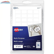 Print or Write ID Labels 1/2" x 3/4", Removable, White, 540 pkg Avery