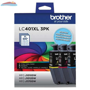 Brother Genuine LC401XL3PKS High-Yield Colour Ink Cartridge 3-Pack Brother