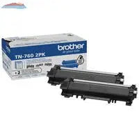 Brother Genuine TN760 2PK High-Yield Black Toner Cartridge Multipack Brother