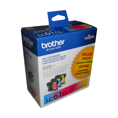Brother LC613PKS 3-Pack of Innobella  Colour Ink Cartridges, Standard Yield (1 each of Cyan, Magenta, Yellow) Brother