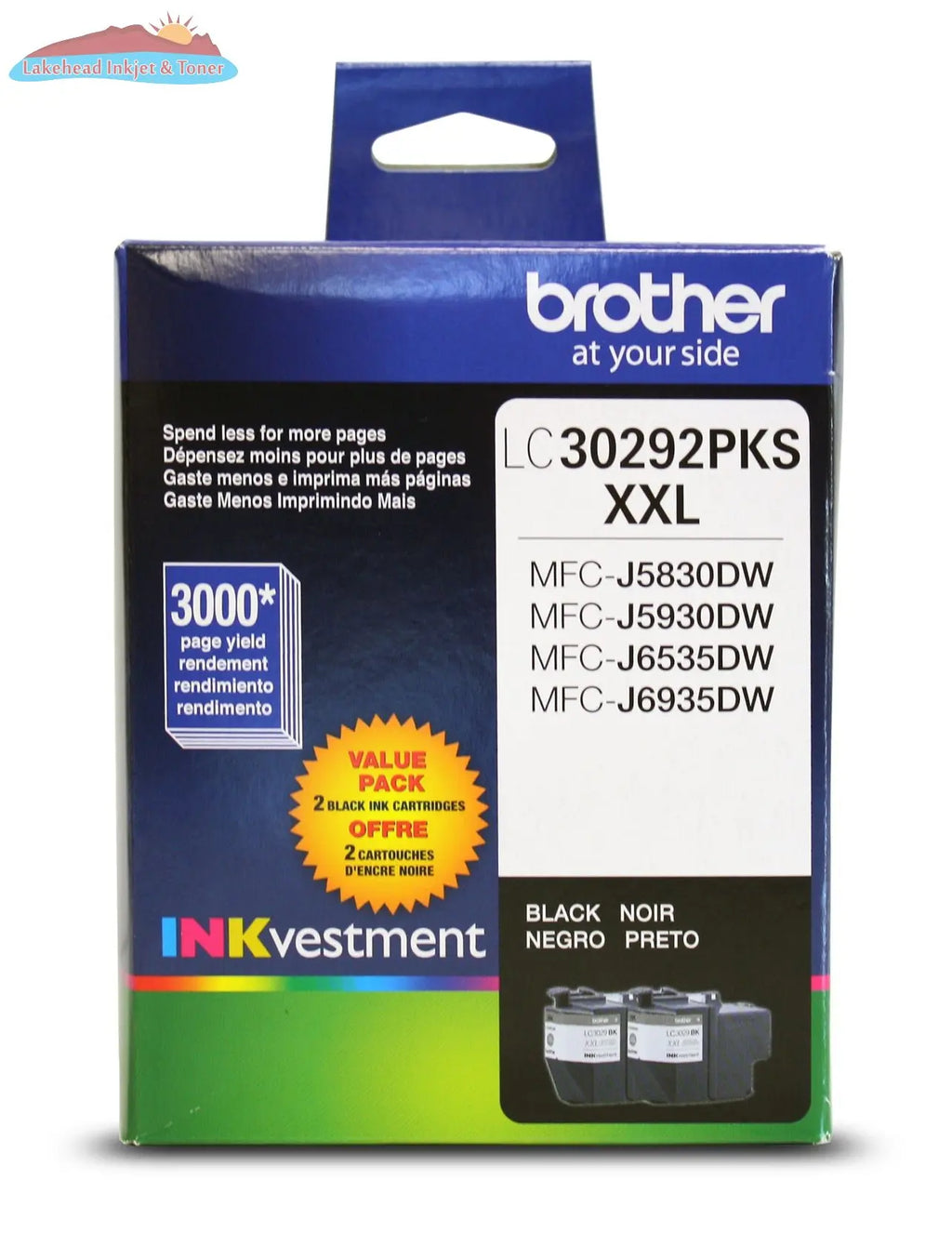 LC30292PKS 2PK BLACK INK FOR MFCJ5830DW MFCJ6535DW Brother