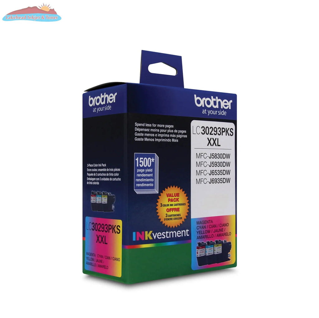LC30293PKS 3 COLOR PACK INK FOR MFCJ5830DW MFCJ6535DW Brother