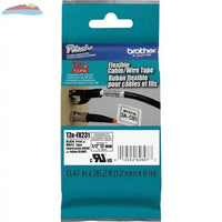 TZEFX231 Brother LAMINATED FLEXIBLE ID TAPES - BLACK ON WHIT Brother