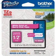 TZEMQP35 Brother WHITE/BERRY PINK (12MM) Brother