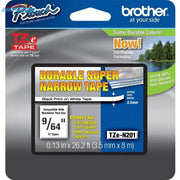 TZEN201 Brother NON LAMINATED TAPES 3.5MM - BLACK ON WHITE Brother